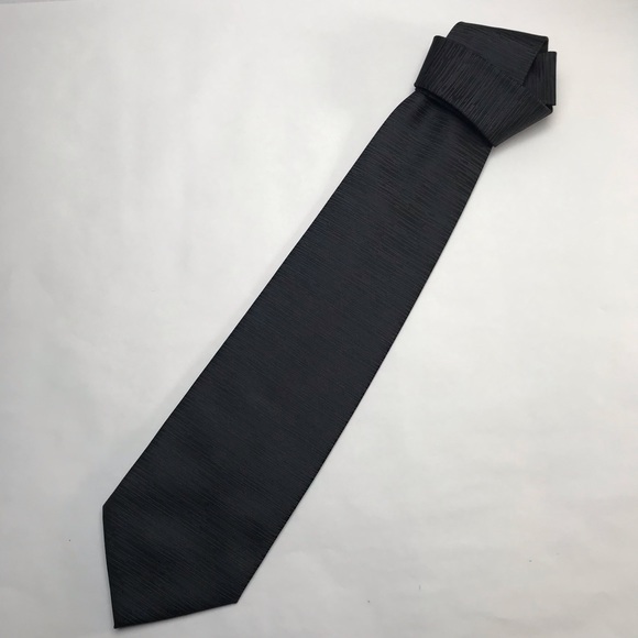 ARMANI 100% silk designer luxury gray textured tie NWOT - Picture 3 of 5